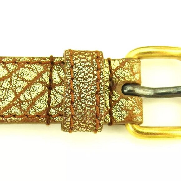 miu miu belt vintage leather ?~ Gold & Silver hardware Authentic USED - Picture 6 of 16